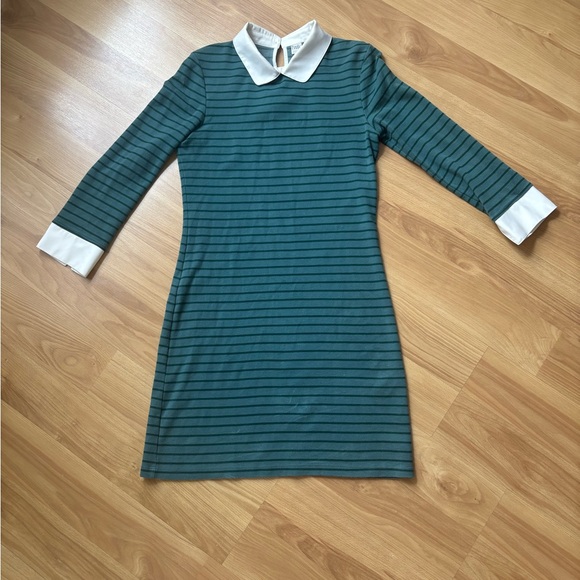 Simons/Twik Green Striped Dress - Picture 1 of 3